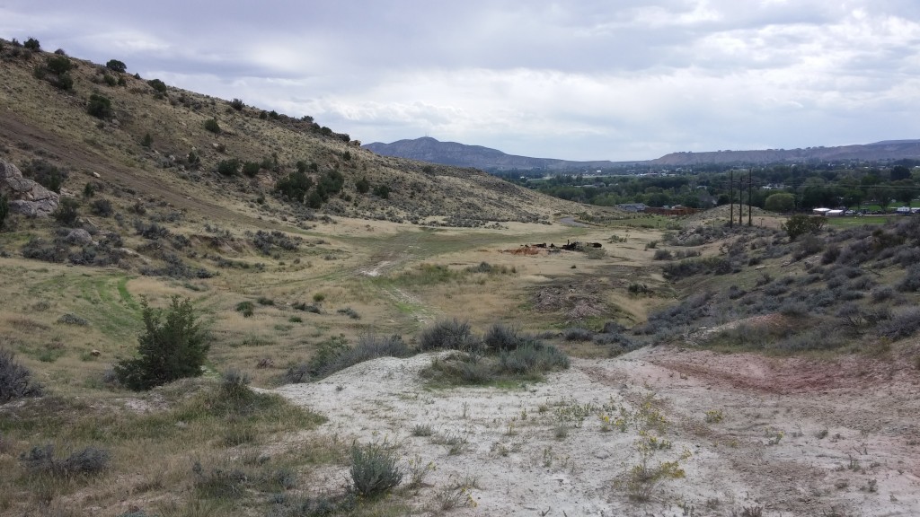 View from the northern portion of the property looking southwest.  The access road seen in the distance is near the western boundary of the property.
